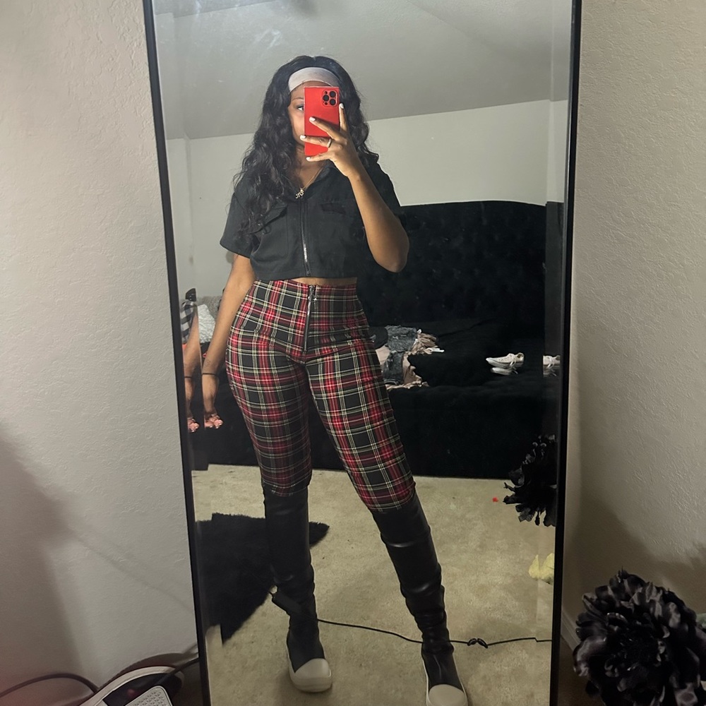 ZARA PLAID PANTS SZ L